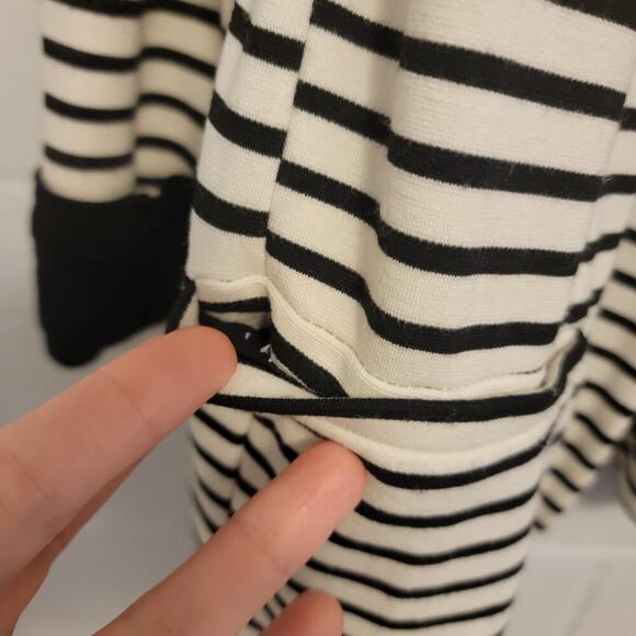 Gibson Striped Jacket Nautical Preppy Black and White 3/4 Sleeve Medium 955 - Picture 7 of 16